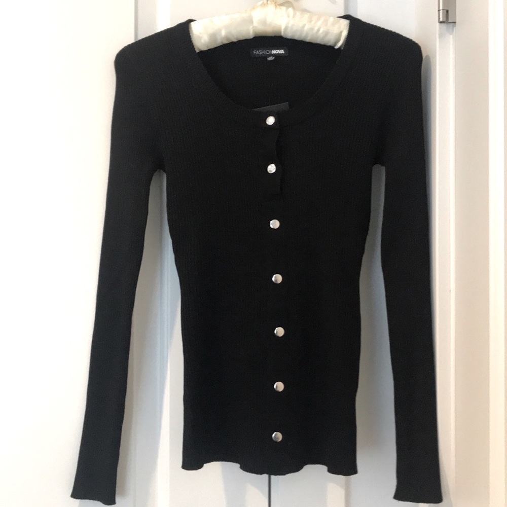 long sleeved ribbed sweater